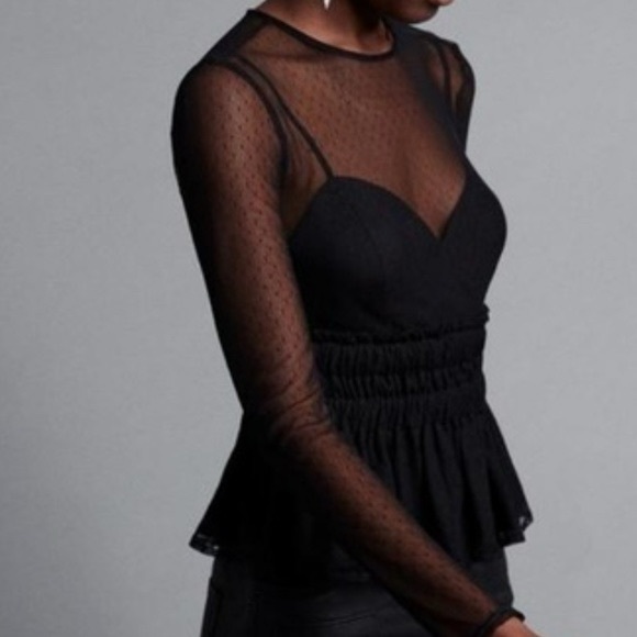 Express Black Mesh Top - Picture 3 of 10